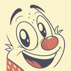carton face smiling vector art design.