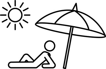 Sun Umbrella Vector Icon Stock Illustration