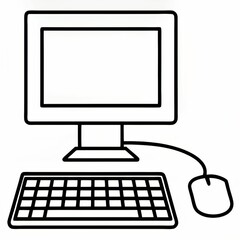 Fototapeta premium computer monitor with keyboard