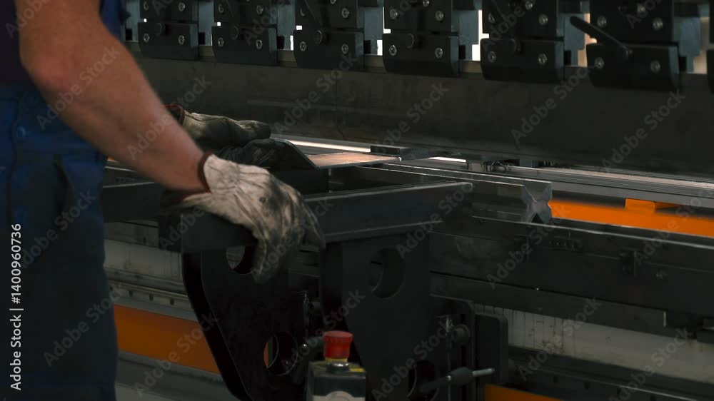 Fototapete Mastering precision in sheet metal bending with expert operator skills