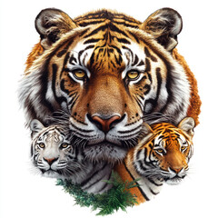 Fototapeta premium tiger on a white background