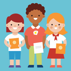 children with a book