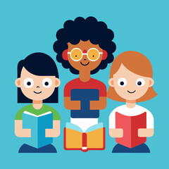 vector illustration of a boy and girl