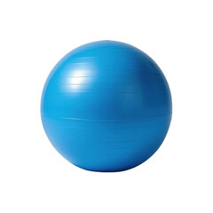 A vibrant blue exercise ball ready for a fitness journey, showcasing its smooth, perfectly round form against a clean transparent background.