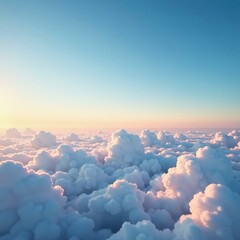 Clouds drifting across an endless sky with soft blue hues, clouds, ethereal
