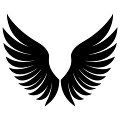 Fototapeta premium wings angelic style vector art silhouette