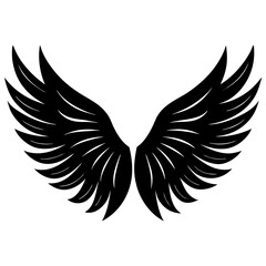 Fototapeta premium wings angelic style vector art silhouette