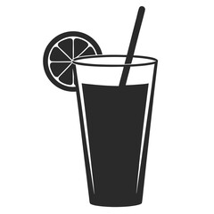 lemonade glass icon silhouette vector illustration