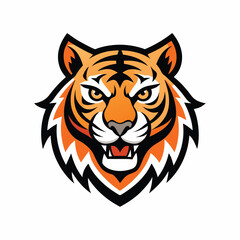 Tiger Head mascot Logo. Mascot Creative Design. white Background., vector illustration