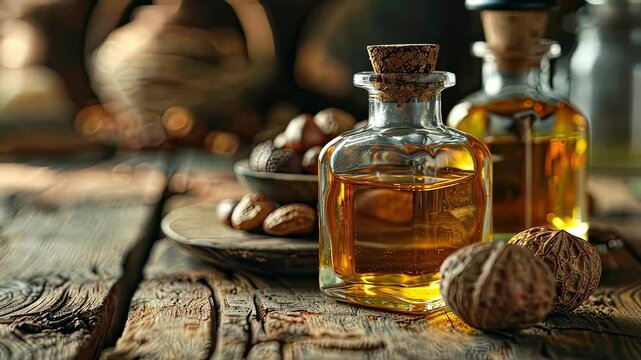 Shea essential oil. Selective focus