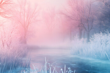 A Tranquil Frost-Kissed Morning: Illumination Under a Silent Winter's Embrace