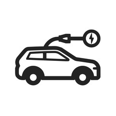 Naklejka premium Electric car charging icon in minimalist style 