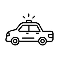 Police Car Icon for Law Enforcement and Security Themes