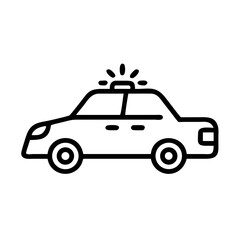 Police Car Icon for Law Enforcement and Security Themes