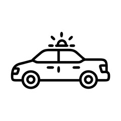 Police Car Icon for Law Enforcement and Security Themes