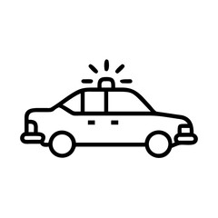 Police Car Icon for Law Enforcement and Security Themes