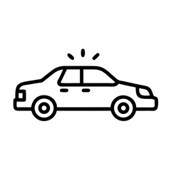 Police Car Icon for Law Enforcement and Security Themes