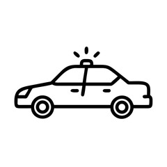 Police Car Icon for Law Enforcement and Security Themes