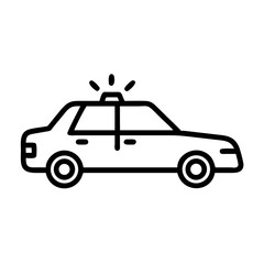 Police Car Icon for Law Enforcement and Security Themes