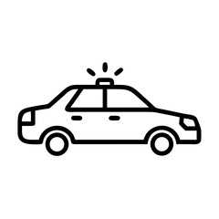 Police Car Icon for Law Enforcement and Security Themes