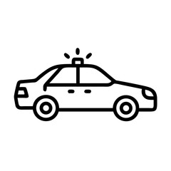 Police Car Icon for Law Enforcement and Security Themes