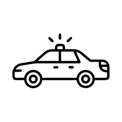 Police Car Icon for Law Enforcement and Security Themes