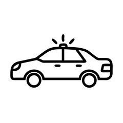 Police Car Icon for Law Enforcement and Security Themes