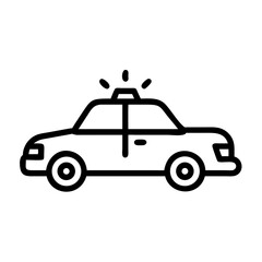 Police Car Icon for Law Enforcement and Security Themes