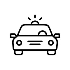 Police Car Icon for Law Enforcement and Security Themes