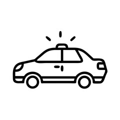 Obraz premium Police Car Icon for Law Enforcement and Security Themes