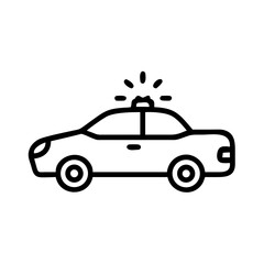 Fototapeta premium Police Car Icon for Law Enforcement and Security Themes