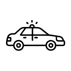 Police Car Icon for Law Enforcement and Security Themes