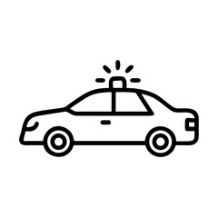 Police Car Icon for Law Enforcement and Security Themes