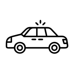 Police Car Icon for Law Enforcement and Security Themes