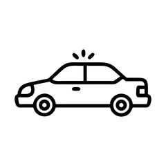 Police Car Icon for Law Enforcement and Security Themes