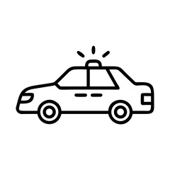 Police Car Icon for Law Enforcement and Security Themes