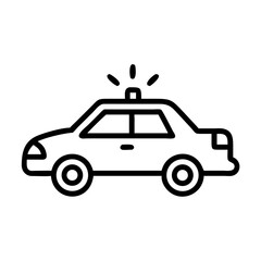 Police Car Icon for Law Enforcement and Security Themes