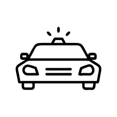 Police Car Icon for Law Enforcement and Security Themes