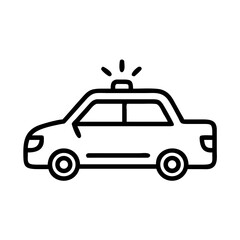 Police Car Icon for Law Enforcement and Security Themes
