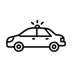 Police Car Icon for Law Enforcement and Security Themes