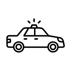 Police Car Icon for Law Enforcement and Security Themes