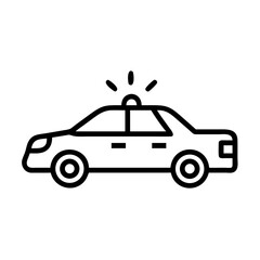 Fototapeta premium Police Car Icon for Law Enforcement and Security Themes