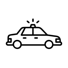 Police Car Icon for Law Enforcement and Security Themes