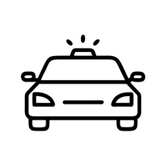 Police Car Icon for Law Enforcement and Security Themes