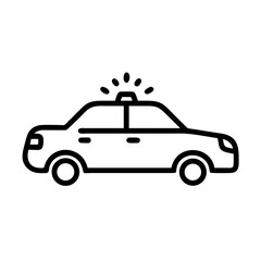 Police Car Icon for Law Enforcement and Security Themes