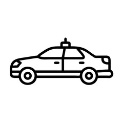 Police Car Icon for Law Enforcement and Security Themes