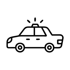 Police Car Icon for Law Enforcement and Security Themes