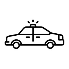 Obraz premium Police Car Icon for Law Enforcement and Security Themes