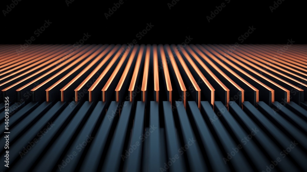 Poster black and orange image of a series of lines. the lines are orange and black, and they are arranged i