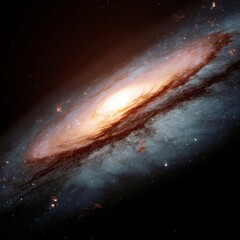 Obraz premium Majestic Spiral Galaxy with Bright Core and Twinkling Stars